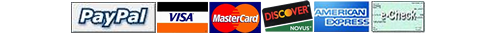 We accept Visa, MasterCard, and Discover